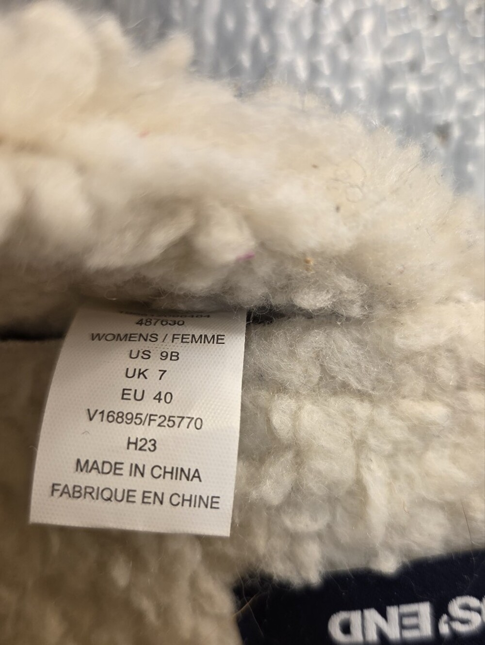Lands' End Felt Scuff Slippers Dog Print Sherpa Lined Clog House Slippers Sz 9 - Picture 4 of 4